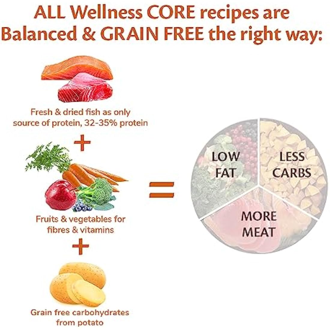 Wellness CORE Adult Ocean, 10kg, Salmon & Tuna, Dry Dog Food for Medium to Large Breeds, Grain-Free, High Fish Content, Protein-Rich, Supports Healthy Skin & Shiny Coat