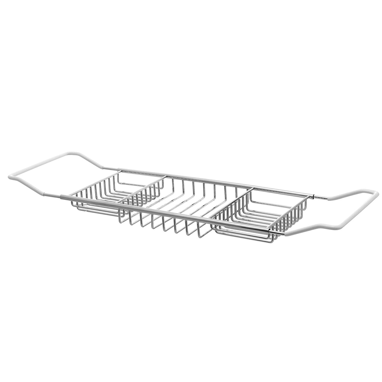 Cabilock Upgraded Over Bath Tray, Extendable Stainless Steel Bath Shelf with Anti-Slip Design, Adjustable Holder for Phone/Book/Wine Glass, Fits