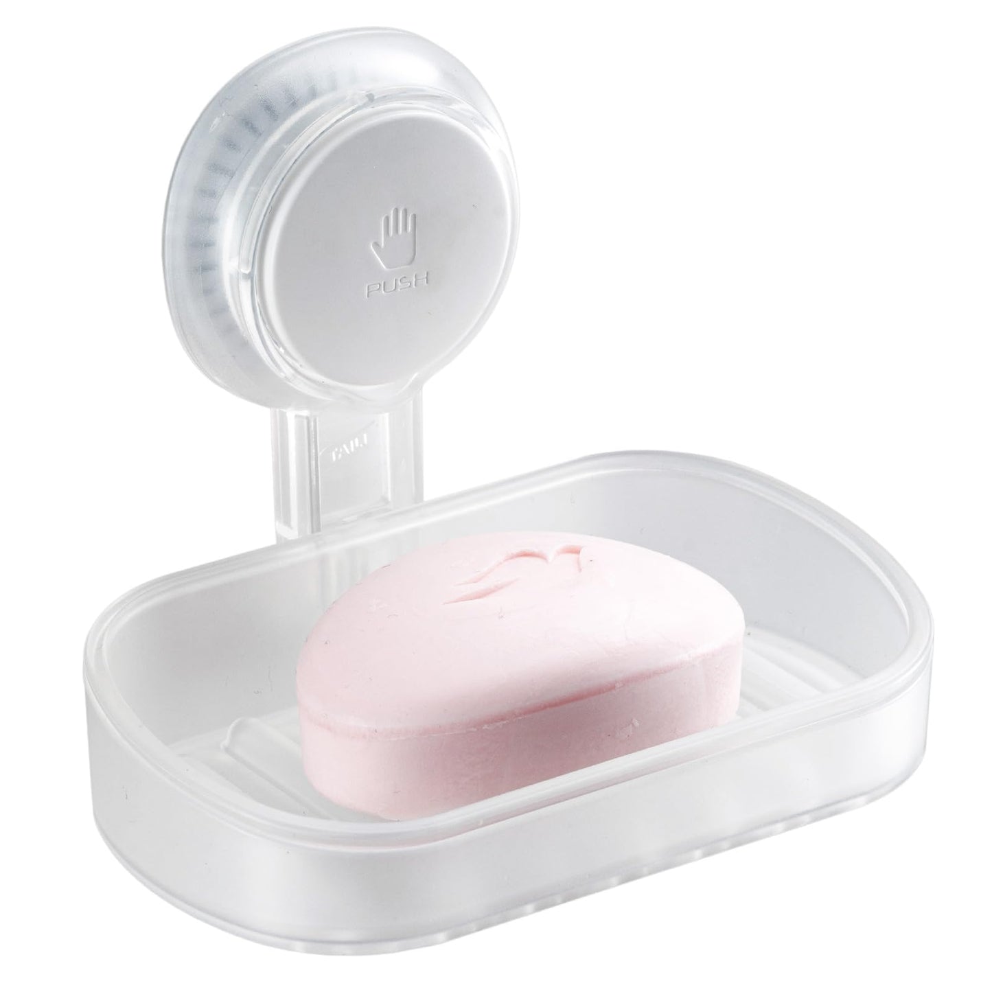 TAILI Suction Soap Dish for Shower, Drill-Free Wall Mounted Holder, Clear