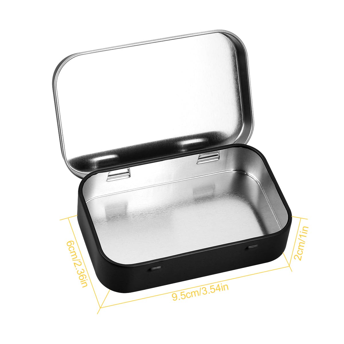 GLADFRESIT 3PCS Metal Storage Tins Hinged Mini Tin Boxes