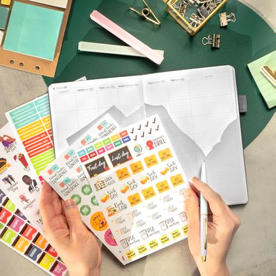 Clever Fox Teacher Planner – School Year Planner with Calendars & Lesson Plans – Teacher Plan Book for Classroom & Homeschool Organization - Undated, A5 Size, Hardcover (Grey)