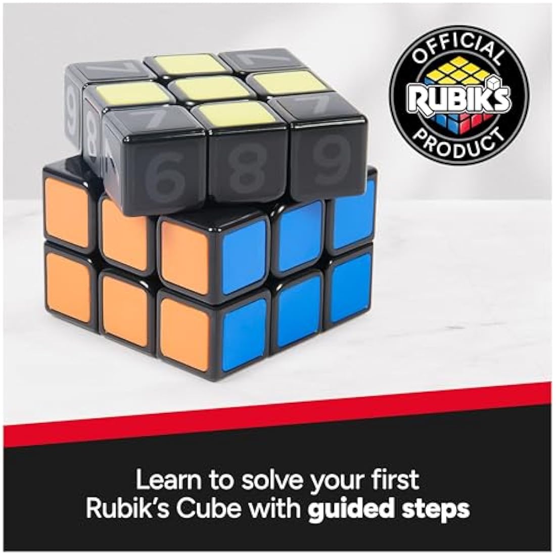 Rubik’s Coach Cube, Learn to Solve 3x3 Cube with Stickers, Guide and Videos | Stress Relief Fidget Toy | Adult Toy Fidget Cube | for Ages 8 and up