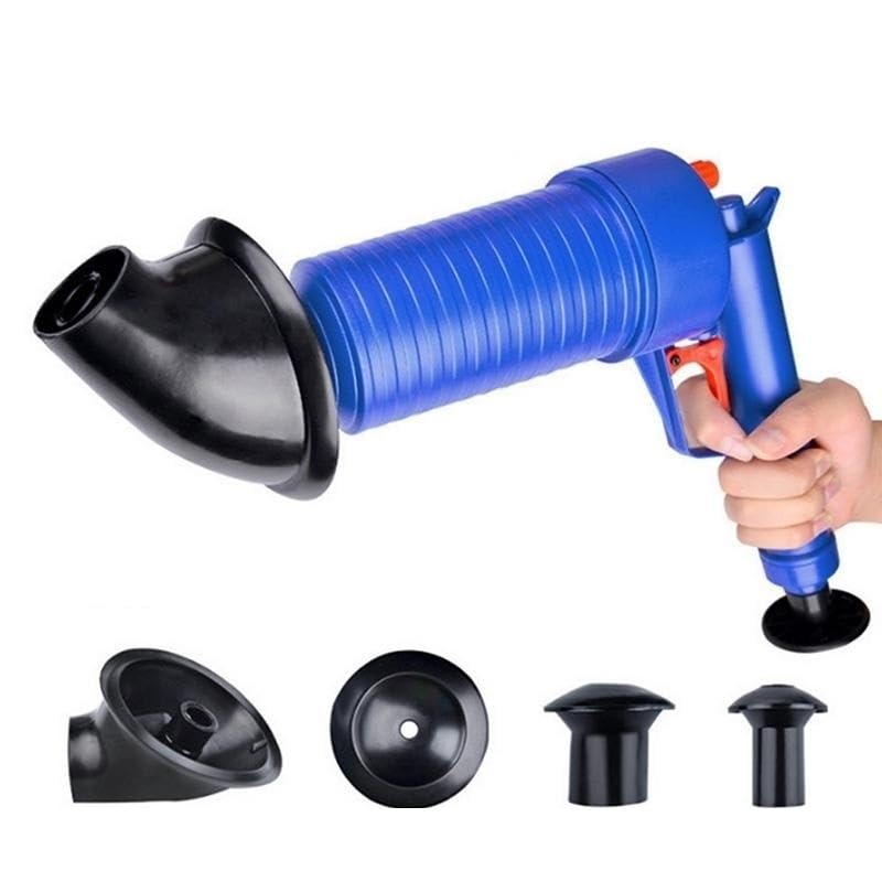 Drain Unblocker Plunger, Toilet Plunger Kitchen Sink Sewer Dredge Tool, High Pressure Air Drain Pump Pipe Dredge Tools Drain Cleaning Tool with 4