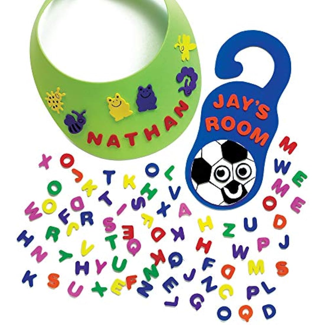 Baker Ross EC170 Self Adhesive Uppercase Alphabet (Pack of 600) Puffy Scrapbook Stickers in Fun Foam Shapes, Assorted