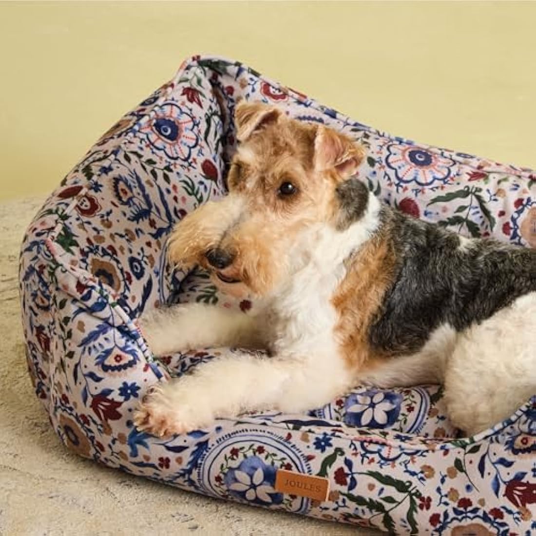 Rosewood x Joules Festival Floral Box Bed for Dogs, Medium Dog Bed, Padded Sides, Non-Slip Base, Luxury Pet Bed for Medium Dogs