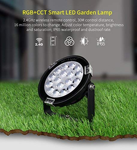 LIGHTEU, Milight Miboxer 9W AC100~240V Garden Spotlight RGBCCT Multi-Color Change and Color Temperature Adjustable WiFi LED Garden Lawn Light, RGBCCT
