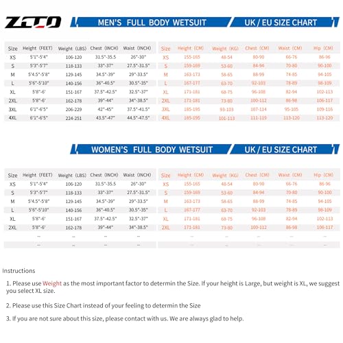 ZCCO Ultra Stretch 3mm Neoprene Wetsuit,Front Zip Full Body Diving Suit,one Piece for Men Women-Snorkeling,Scuba Diving Swimming,Surfing (Women,