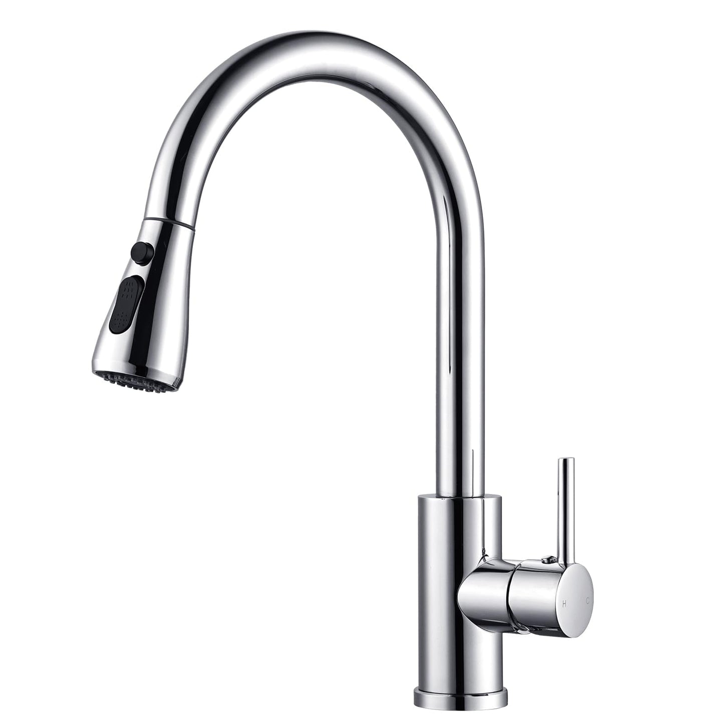 Kitchen Taps Mixer with Pull Out Spray, Pull Down Kitchen Sink Mixer Taps Faucet Monobloc Single Lever Bar Tap 1 Hole with High Arc 360? Swivel 3