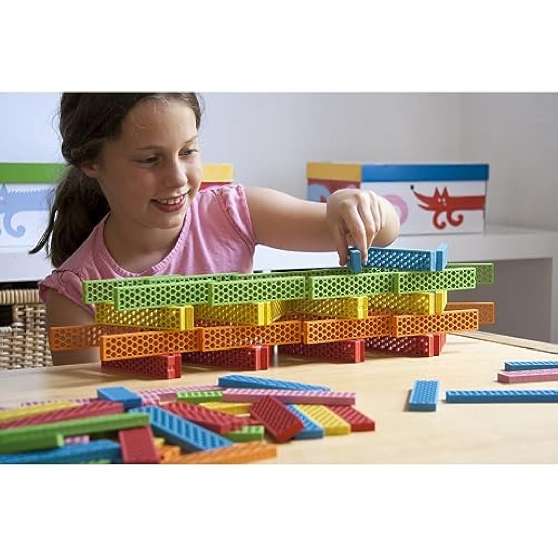bioblo Sustainable Wooden Blocks Fun Box Multi Mix Pack of 200 | 100% Free from Plasticisers & Washable | No Staining or Chipping Due to Injection Moulding | Educational Toy 3 Years