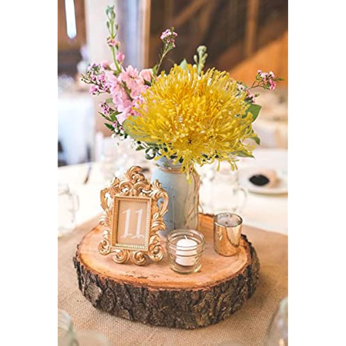 Briful 6 PCS Artificial Chrysanthemum Flowers Yellow Artificial Flowers Spider Mum Fake Flowers Pick Artificial Spider Mum Flowers for Floral Arrangment Wedding Bouquet Home Bathroom Decor