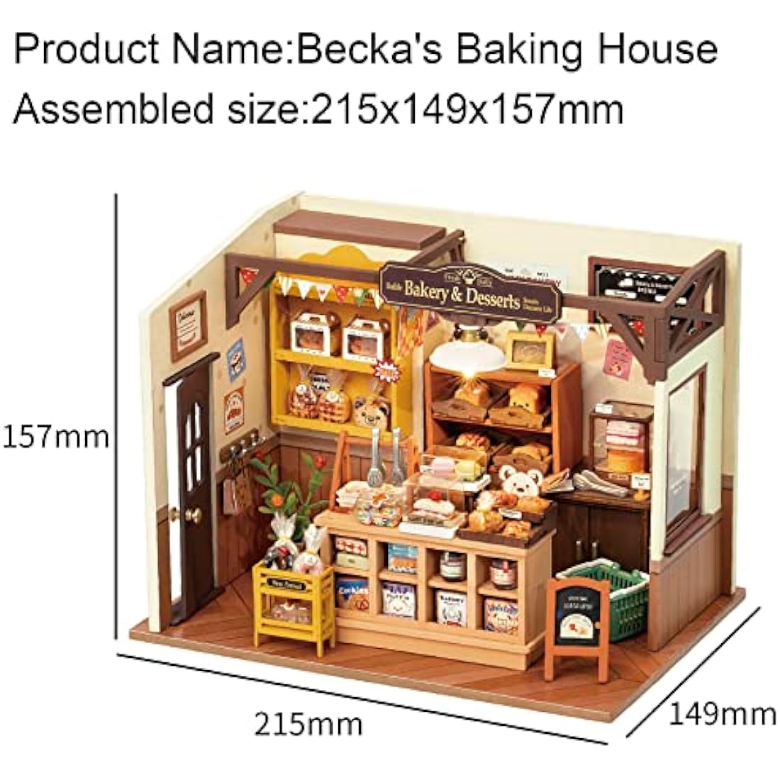 Rolife DIY Miniature House Kit Becka's Baking House-DIY Miniature House Kit For Adults Dollhouse Wooden Model Kit Home Desk Decoration Gift Idea DG161