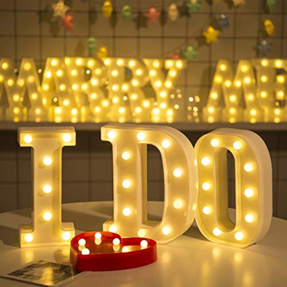 HONPHIER® Letter Lights Decorative LED Alphabet Lights Marquee Decoration Light Up Sign Night Light Battery Operated for Birthday Party Wedding Receptions Holiday Bar Home Bedroom Bath Bar Decor (I)