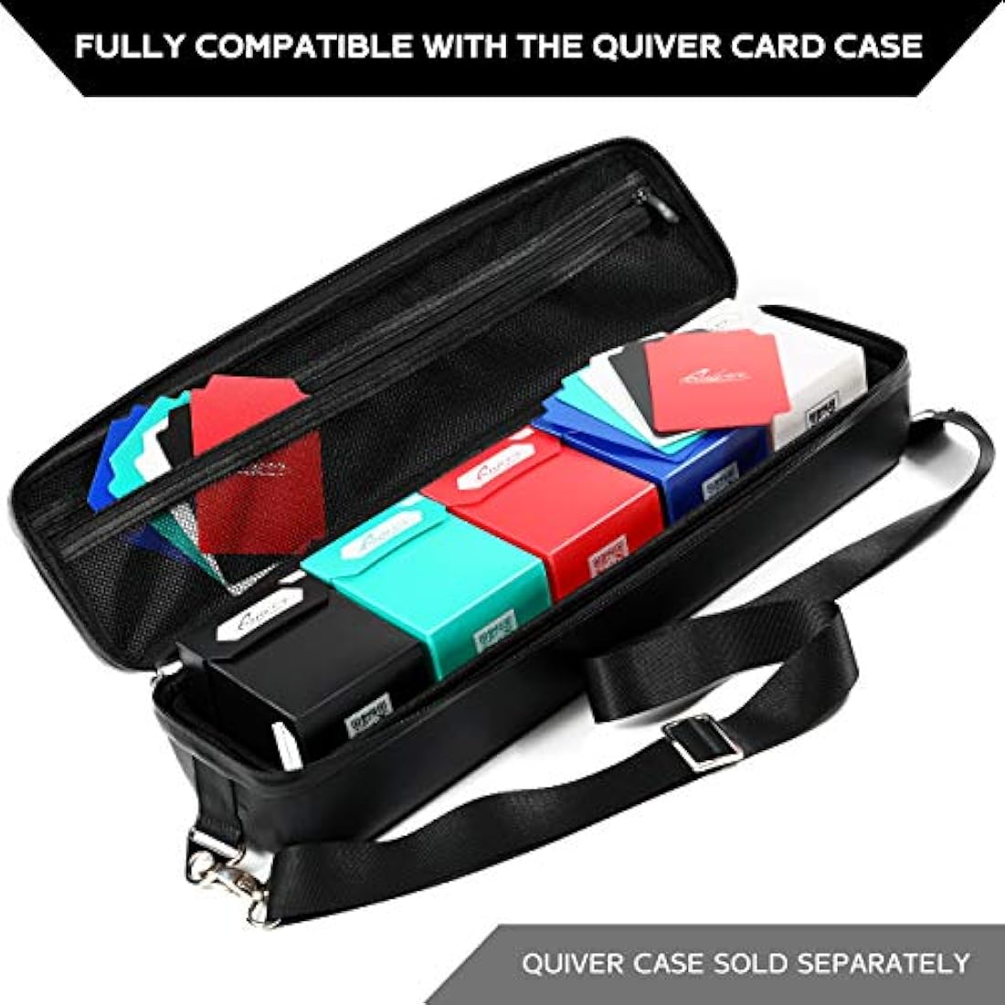 Quiver Time 100+ Standard Trading Card Deck Blocks Fits MTG Deck & Other TCG Cards - Set of 5 Commander Deck Box with 2 Dividers/Card Deck Box (White, Black, Blue, Red & Green)