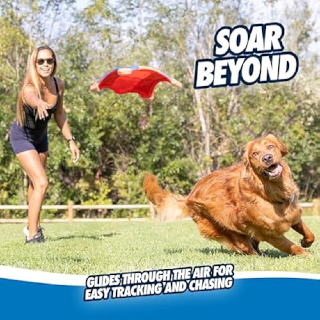 Chuckit! Flying Squirrel Dog Toy Floating Disc Frisbee Lightweight Interactive Tossing Fetch Toy For Dogs, Medium
