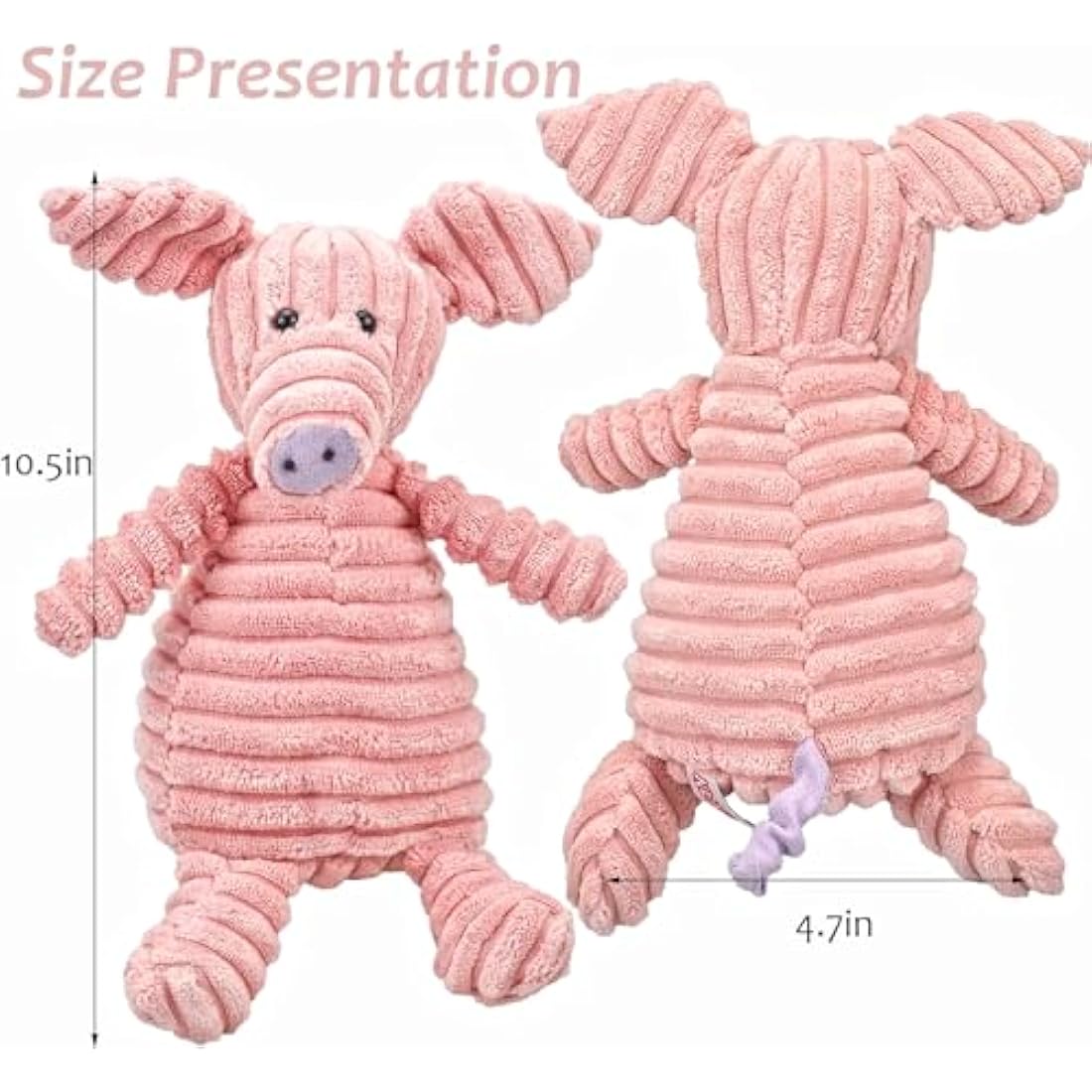 Ousiya 5-PACK Squeaky Dog Toys, Tough Stuffed Plush Dog Toys Bundle Soft Dog Chew Toys for All Breed Size Aggressive Chewers, Cuddly Animals for Puppy Small Medium Large Dogs Boredom Buster