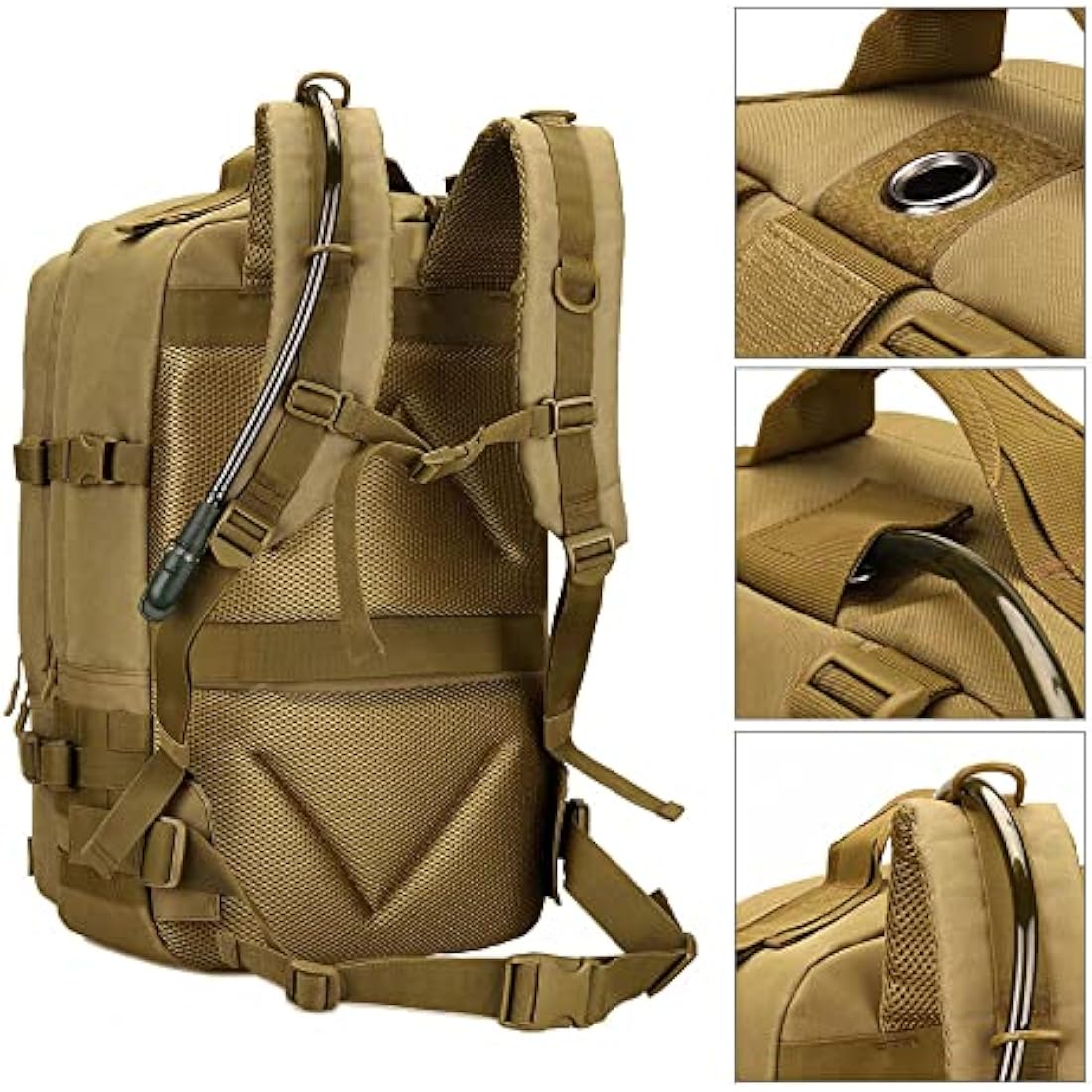 WTiger Tactical Backpack, 45L Hiking Backpack Molle Military Assault Pack 17 inch Laptop Rucksacks Travel Daypack for Outdoor Camping Fishing Trekking Hunting