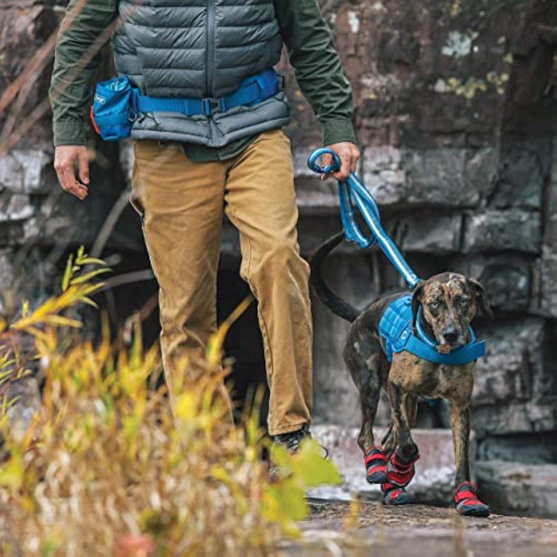 Kurgo RSG Active Utility Belt, Hands-Free Waist Belt for Dog Walking, Adjustable, MOLLE Compatible, Coastal Blue