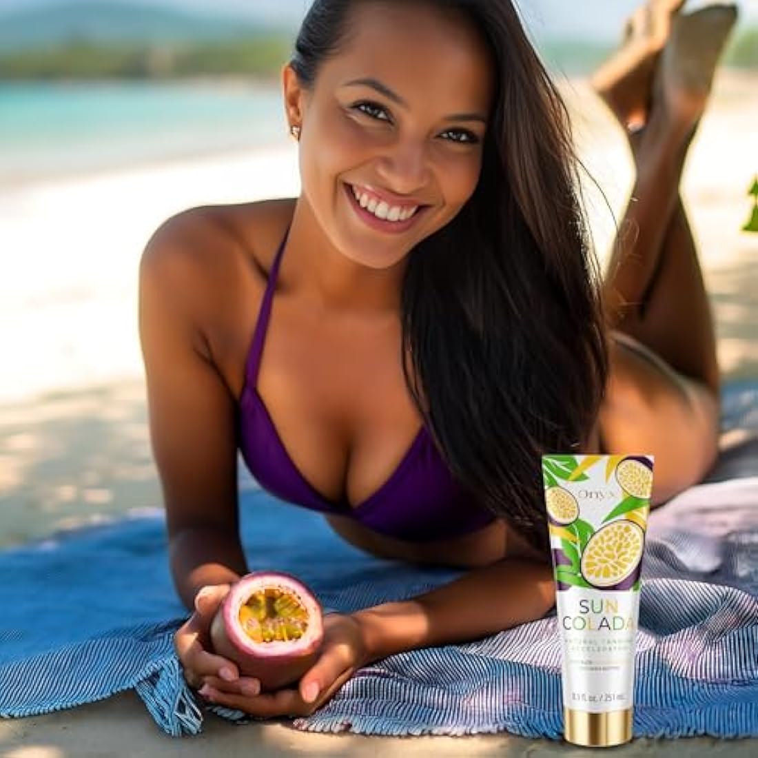Onyx Suncolada Natural Tanning Accelerator | Bronzer-Free Lotion for Indoor & Outdoor Use | Smooth, Even, Streak-Free Tan | Deep Skin Hydration & Lasting Tan Enhancer for Golden Results