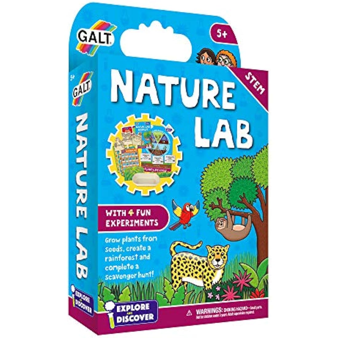 Galt Nature Lab-Explore and Discover Science Kit and Craft Kit-Science Experiments for Kids,Grow Plants,Create a Rainforest Scene and Go Scavenger Hunting-STEM Toys For Girls and Boys Age 5 Years Plus