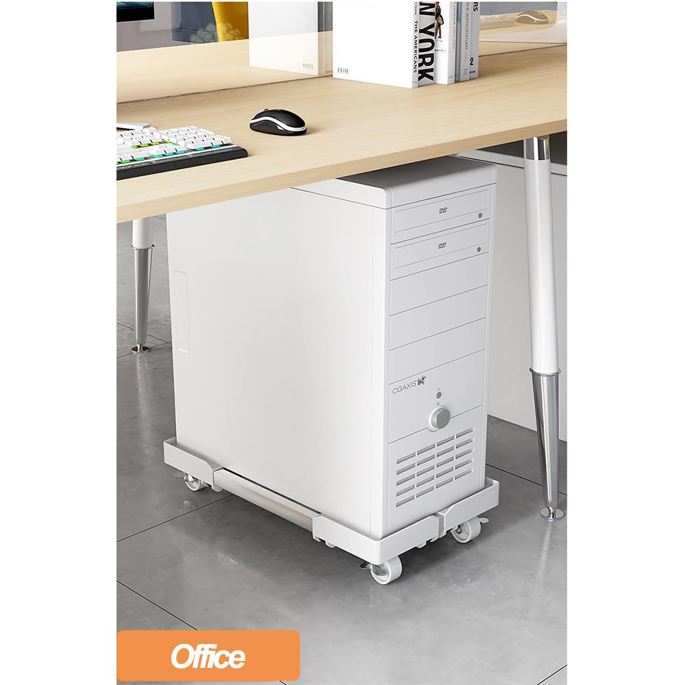 Niciksty Adjustable Mobile CPU Stand, White