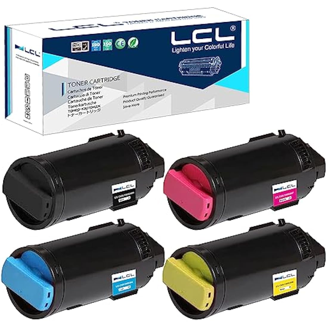 LCL Compatible Toner Cartridge for VersaLink C605 C600 C600N C600DN 106R03899 106R03896 106R03897 106R03898 (4PK KCMY) Replacement for Xerox VersaLink C605 C600 C600N C600DN C600DT C600DX C600DXF