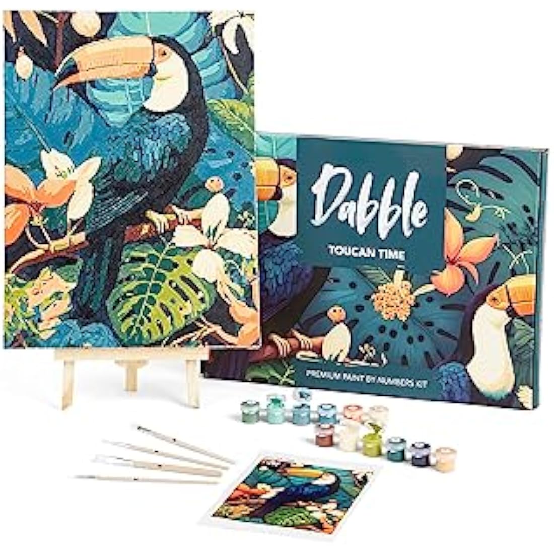 Dabble Paint by Numbers Kit – Paint by Numbers for Adults Beginners with Canvas Frame, Painting Kit for Adults, Flowers Design