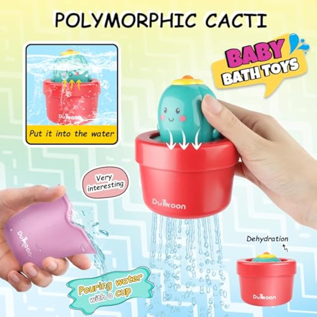 GILOBABY Baby Bath Toys Game, Shower Bath Toys for 1-3+ Year Olds, Waterfall Water Station with Cup