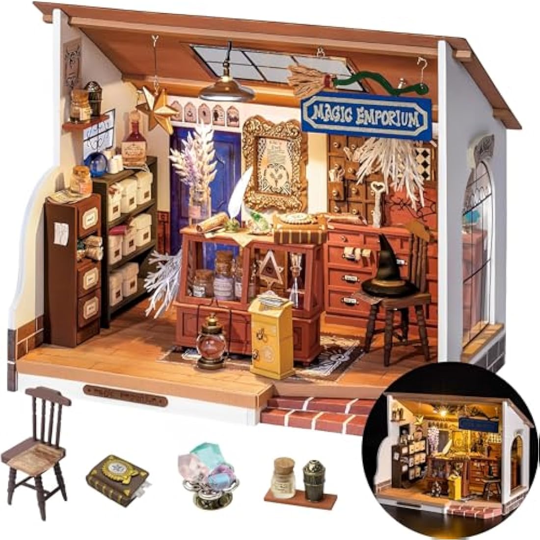 Rolife DIY Miniature House Kits-Kiki's Magic Emporium-Mini Room Decor for Teen Girls Boys Women (DG155)