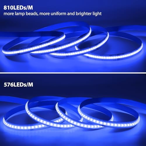 Arotelicht COB LED Strip RGB 5m 12V COB LED Tape Dimmable Fairy Lights High Density 810LEDs/M IP20 for Bedroom Kitchen Home Interior Decoration