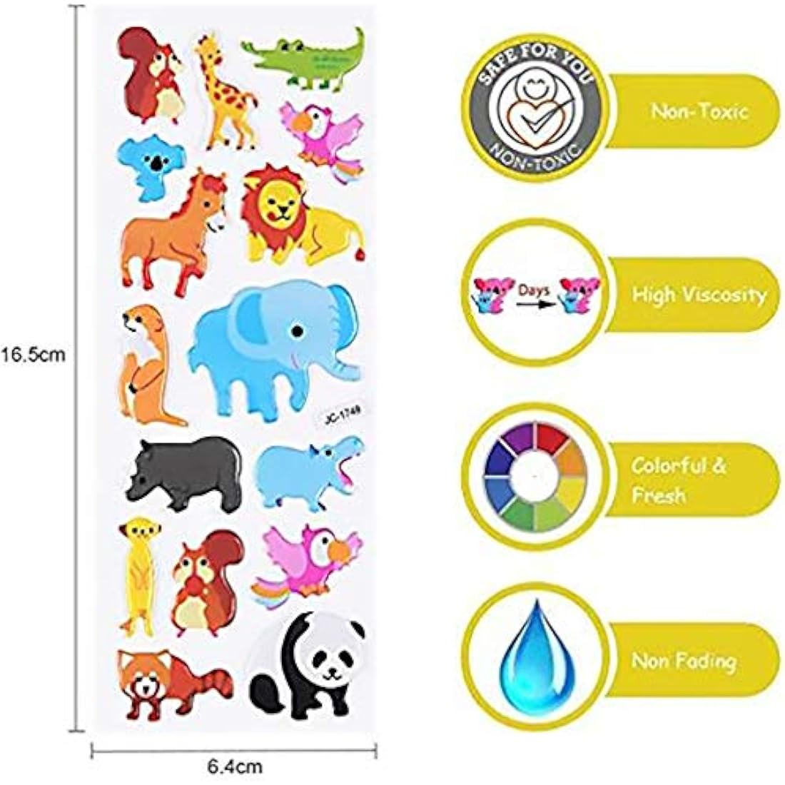 Vicloon 3D Stickers for Kids, 22 Variety Sheets Puffy Stickers, 550+ Children Sticker for Party Rewarding Gifts Scrapbooking Including Animals Fish Dinosaurs Numbers Fruits Trucks Butterfly and More