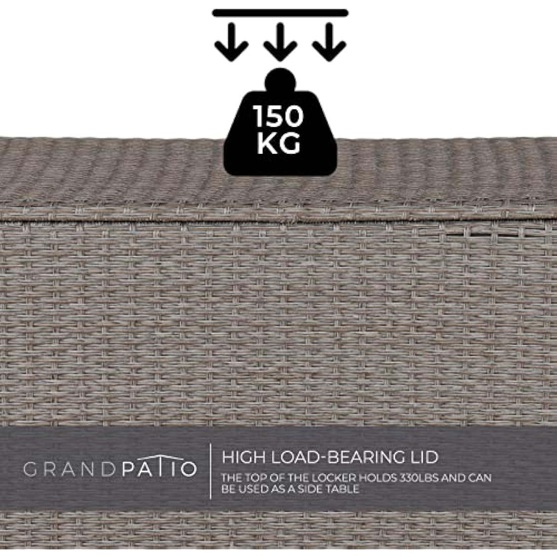 Grand patio Deck Box Outdoor 480L Large Storage Box with Lid Graden Furniture Storage Box Cushion Box with Smooth Wheels Easy to Move Storage Containers for Tools Pool Accessory Pillows -Light Brown