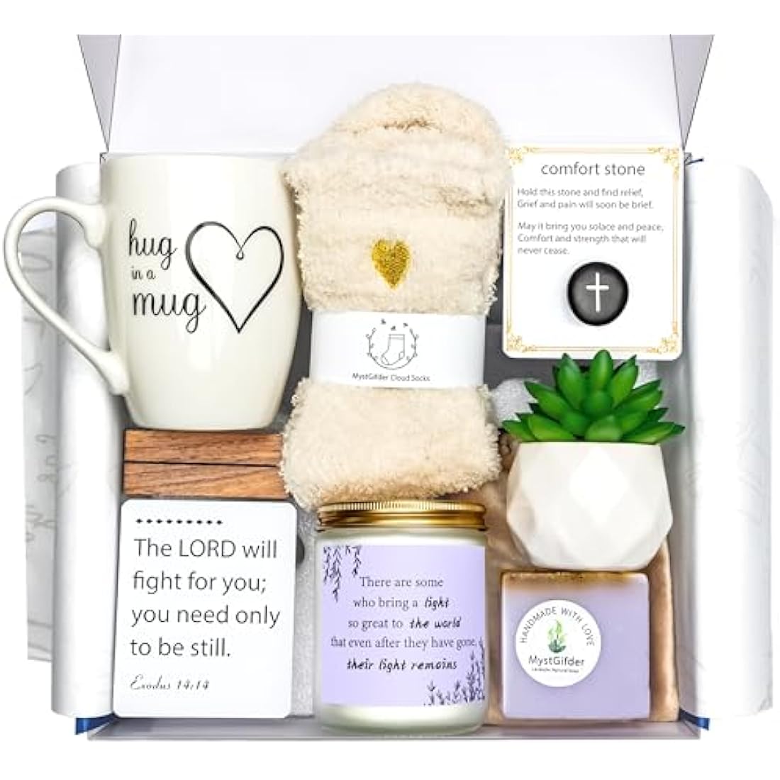 Sympathy Gift Baskets - Condolences Gift Box for Loss of Loved One, Sorry for Your Loss Gift Basket, Memorial Gifts for Mom, Dad, Husband - Bereavement Grief Gifts - Grieving Gift Box for Funeral