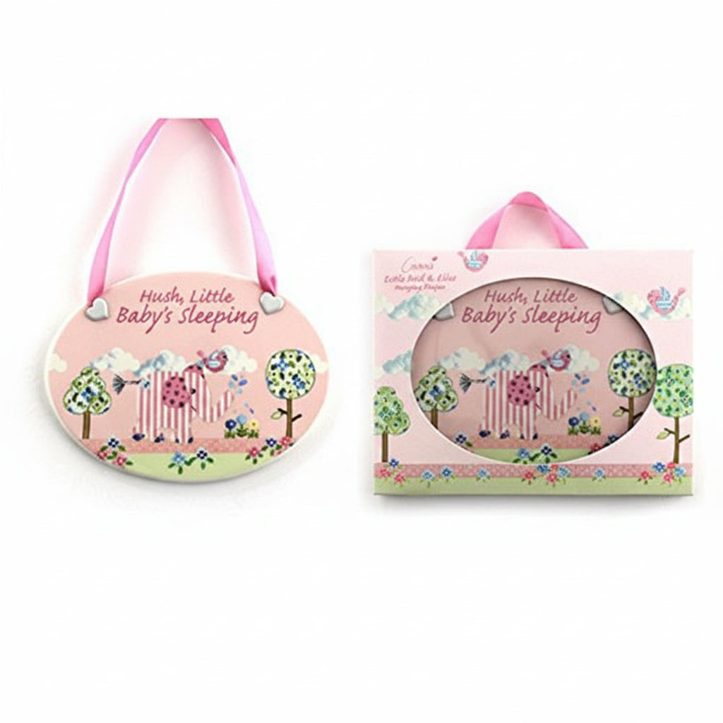 Little Bird Sleeping Plaque Pink
