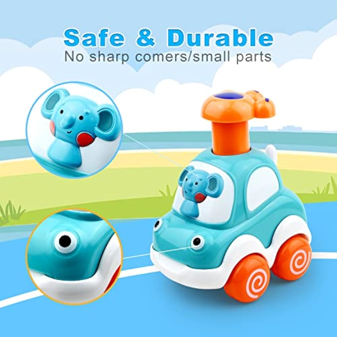 Love&Mini Baby Toy Cars for 1+ Year Old Boy Toddler Toys Age 18M+, 1 2 3 Years Old Boy Gifts Animal Cartoon Press and Go Cars for Toddlers 2-5 Birthday Toys