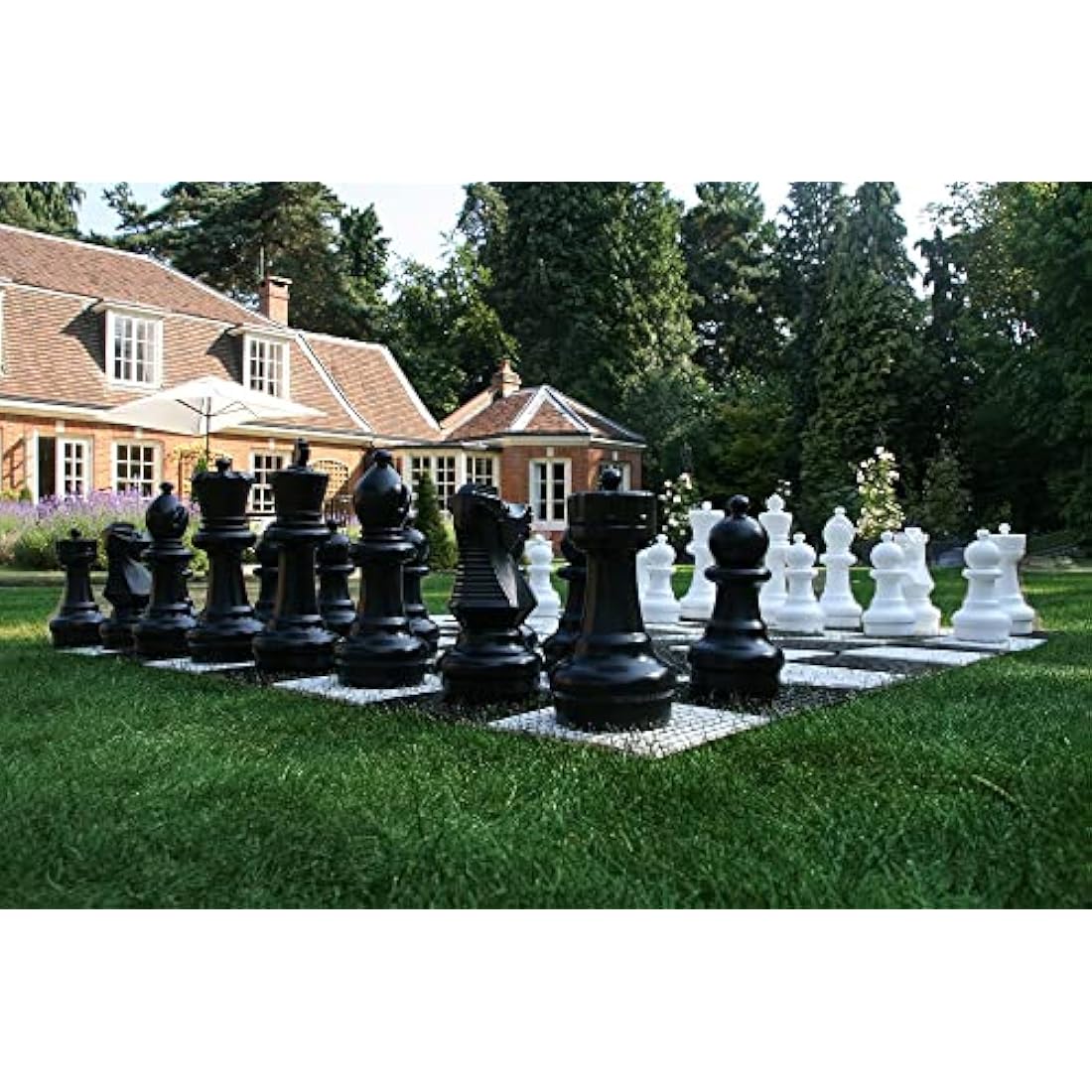 Uber Games Garden Chess Package (30cm) - perfect Garden chess game to entertain friends and family - all weather and available to buy with storage options and large chess boards.