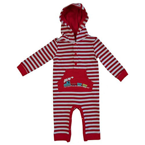 powell craft train strippy hooded jumpsuit 0-6 months