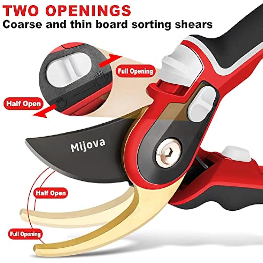 Garden Shears, Secateurs for Gardening Heavy Duty with High Carbon Steel Blades, Best Garden Pruner Scissors, Professional Gardening Hand Tools, Pruning Shears for Plants, Hedges and Flowers