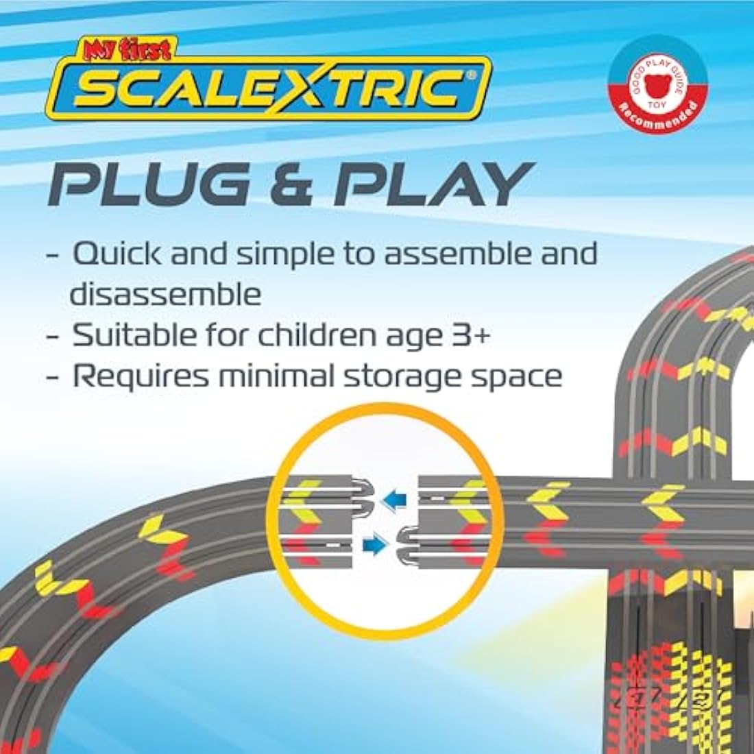 My First Scalextric Racing Track Sets for Kids Ages 3+ - Mains Powered Micro Race Car Set, Toy Cars Race Tracks for Boys. Incl. 1x Speed Track, 2x Racing Cars, 2x Controllers - Kids Toys Gifts