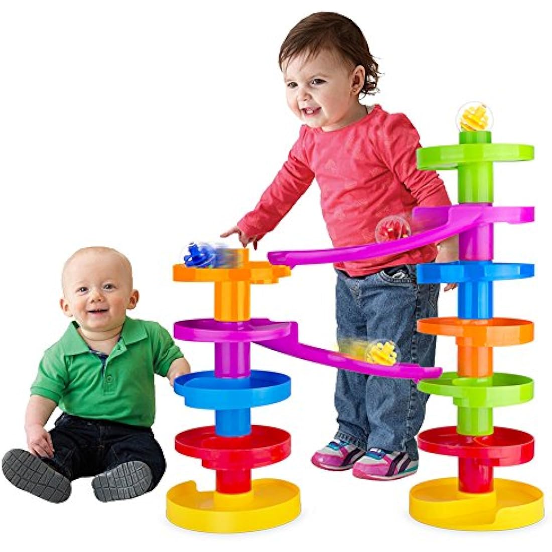 WEofferwhatYOUwant Advanced Ball Drop Toy – Montessori Ball Tower Playset with Bridge for 9+ Months – Promotes Baby Motor Skills & Interactive Learning