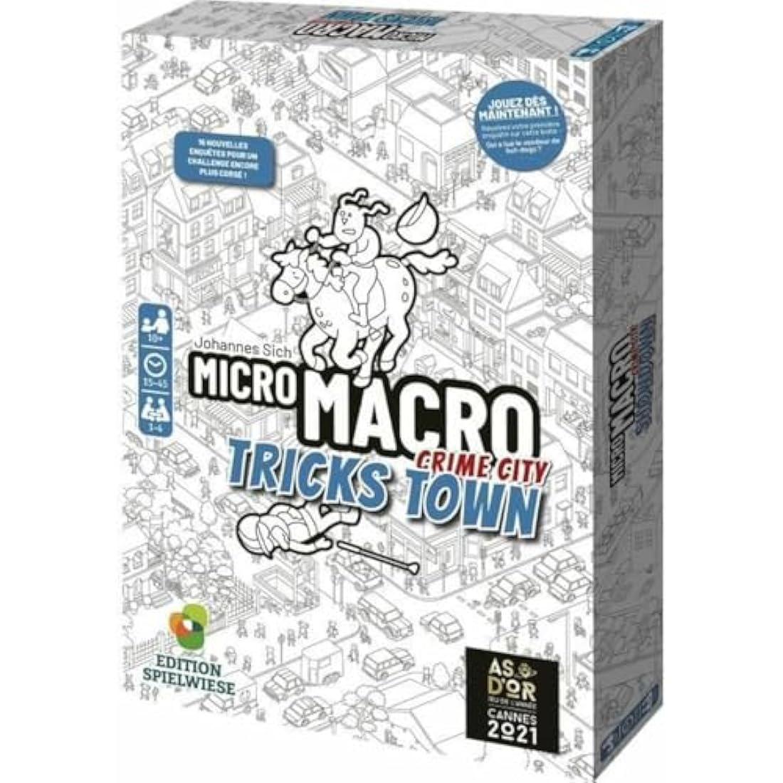 MICRO MACRO: TRICKS TOWN - Board game - Survey game - For the whole family - 10 years and up - 1 to 4 players - French version - observation and deduction - Golden ace 2021 (game of the year)