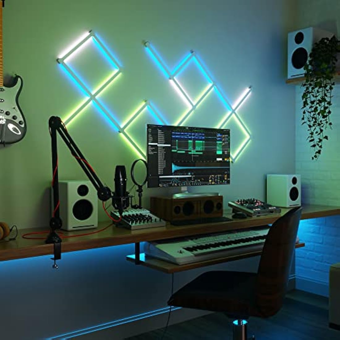 Nanoleaf Lines 90 Degrees Expansion Pack, 3 Additional Smart Light Bars LED RGBW - Backlit Modular Wi-Fi Colour Changing Wall Lights, Works with Alexa Google Apple Homekit, Decor & Gaming