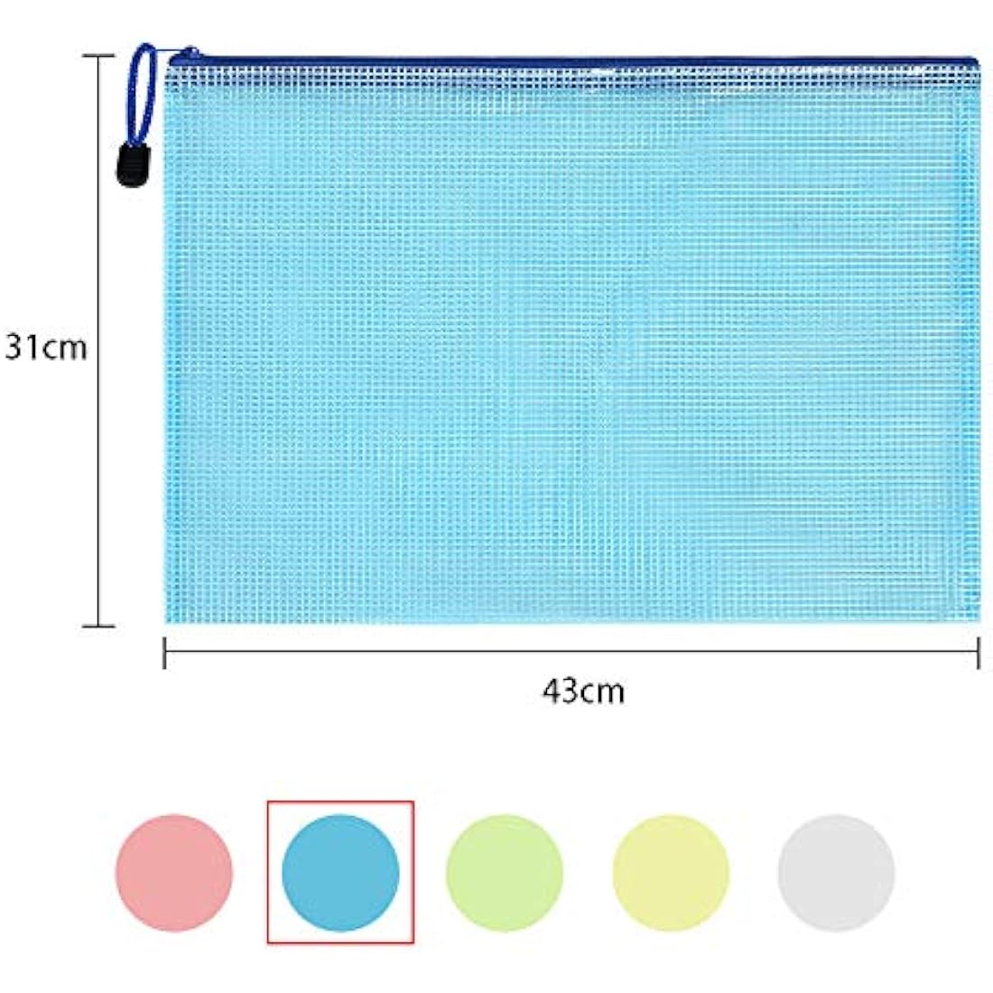 Vicloon Plastic Wallets, 10Pcs A3 Zip Lock Bags Mesh Document Wallet Document Folders Plastic Pockets Zipper File Wallet for School Office Homework Travel Storage Bags