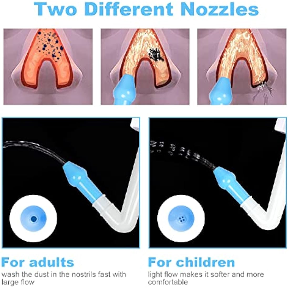 URAQT Neti Pot, Nasal Rinse Kit Nose Wash Cleaner, 300ml Sinus Rinse Bottle with 40 Nasal Wash Salt Packets, Pressure Rinse Nasal Irrigation for Adult and Kid BPA Free