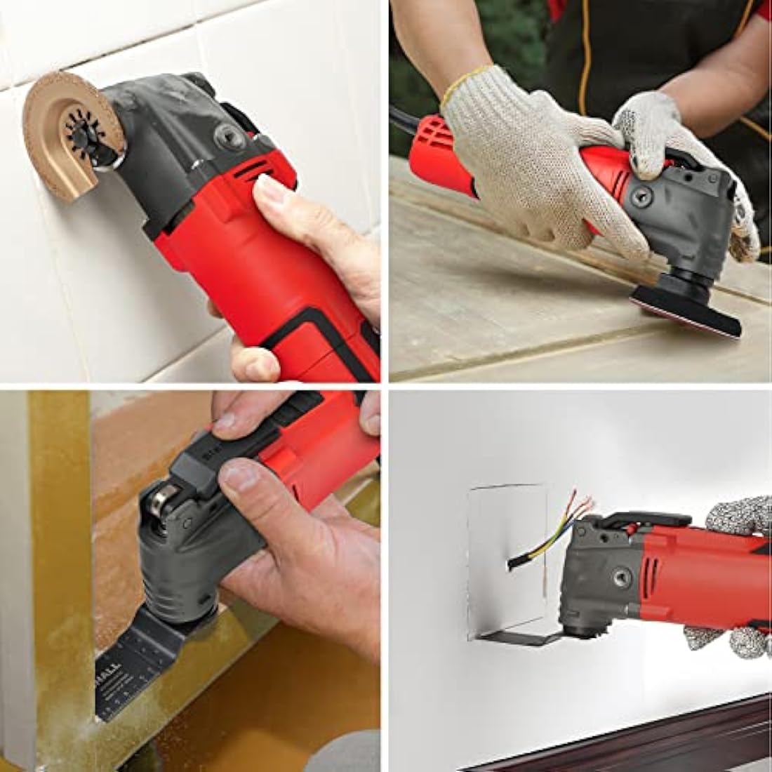 SHALL Oscillating Tool, 500W Oscillating Multitool Kit with 5° Oscillation Angle, Quick Change & Kickback Protection, 6 Variable Speeds, Auxiliary Handle, 34Pcs Saw Accessories and Carry Bag Included