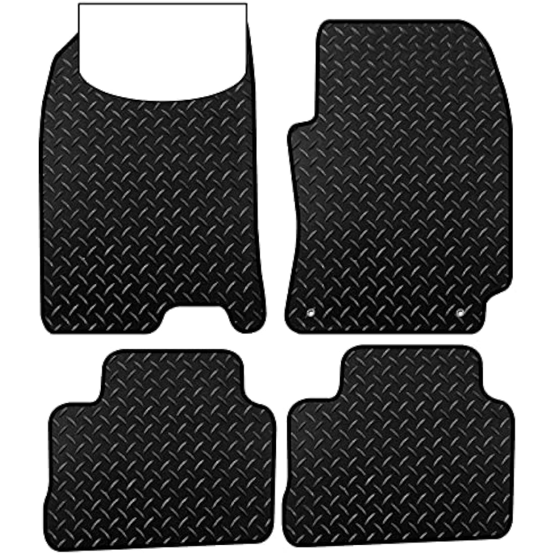 BCM Car Mats - Compatible with Hyundai Kona 2017-Onward - Car Floor Mat - 3MM Rubber - Fully Tailored - Anti-Slip Backing - Black Trimming - 4 Piece Non-Slip Mat
