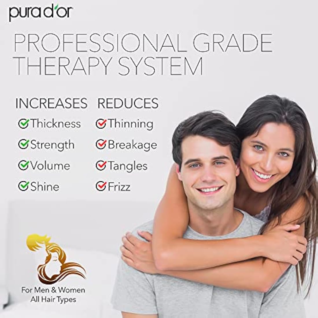 PURA D'OR Professional Grade Hair Thinning Therapy Shampoo & Conditioner Regimen Clinically Tested Super Concentrated for Maximum Results, Sulfate Free Natural & Organic Ingredients, Men & Women