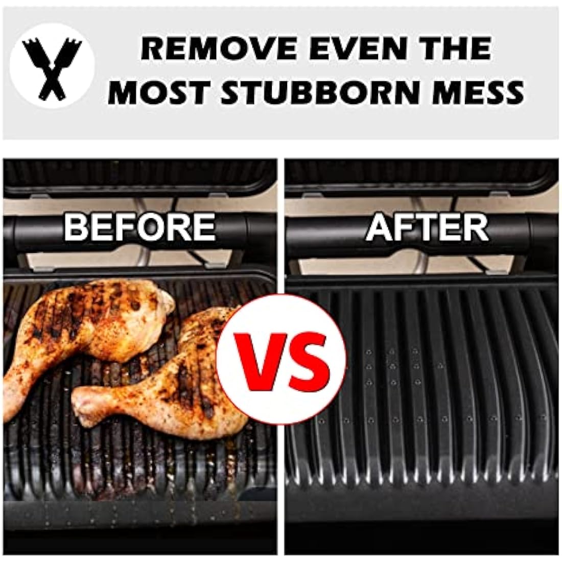Bonna 2 Pack Grill Scraper for George Foreman Indoor Grills, Excellent Grill Brush/Outstanding Cleaning Tools can also be used for Panini Grill Press Accessories