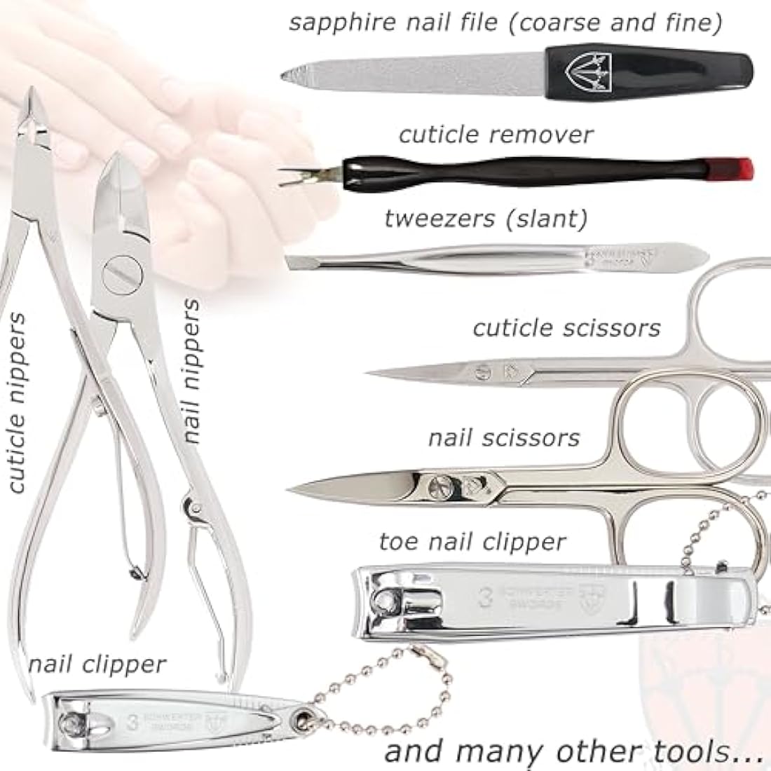 3 Swords Germany - brand quality 16 piece manicure pedicure grooming kit set for professional finger & toe nail care Made by 3 Swords