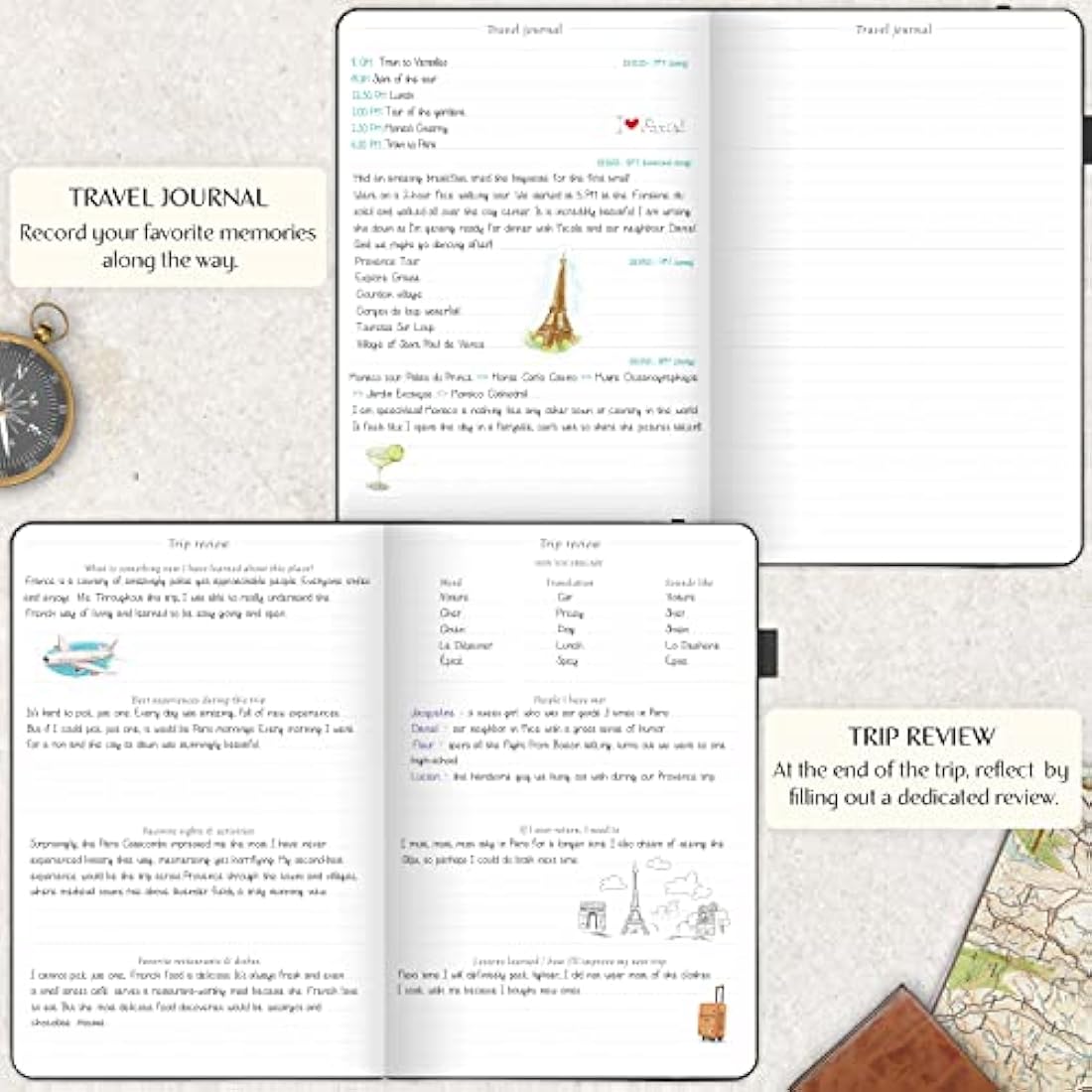 Legend Travel Planner – Vacation Itinerary Organizer – Travelling Journal for Women, Men & Couples – Traveling Log (Black)