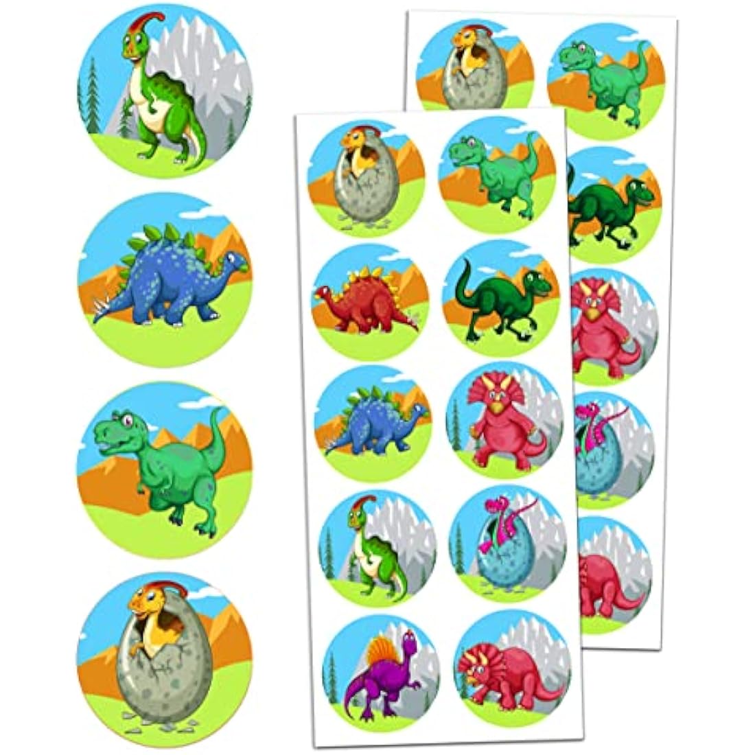 TownStix Dinosaur Stickers Set - 10 Designs, 20 Sheets, 200 Stickers